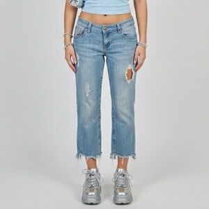 Ariya Distressed Y2K Cropped Jeans